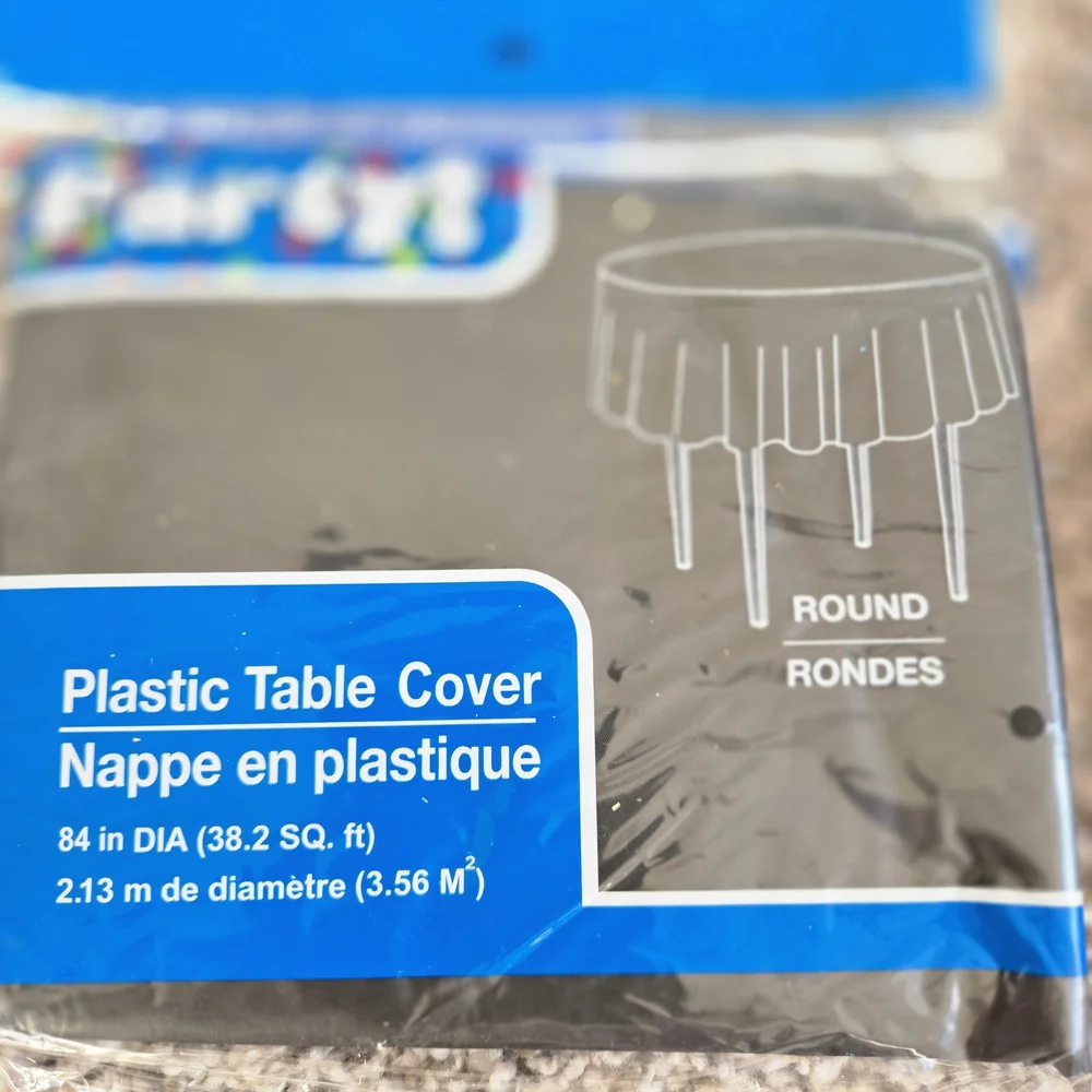 Plastic Table Cover Set - Black and Purple